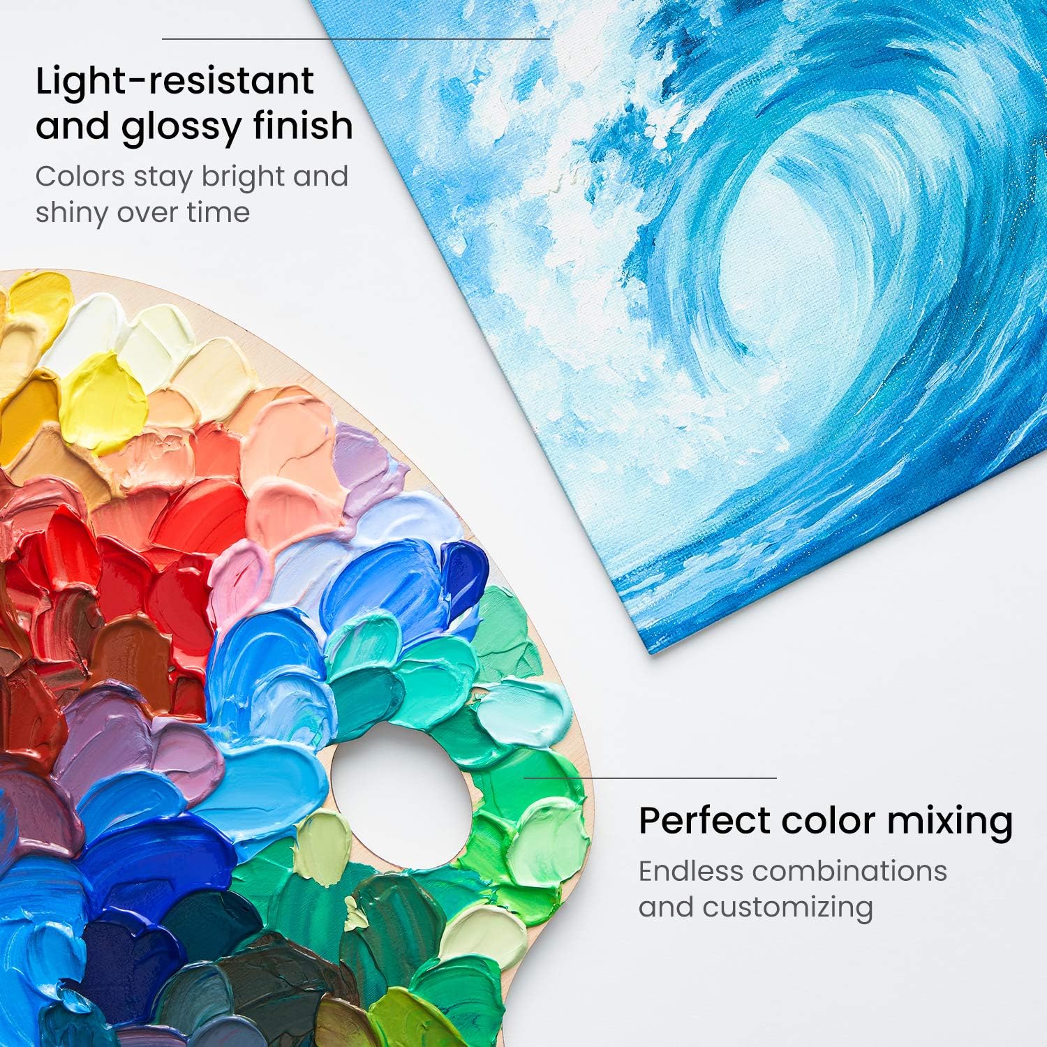 ARTEZA Acrylic Paint Set of 24 Tubes (0.74 oz, 22 ml) Non Toxic Acrylic Artist Paints - Image 7