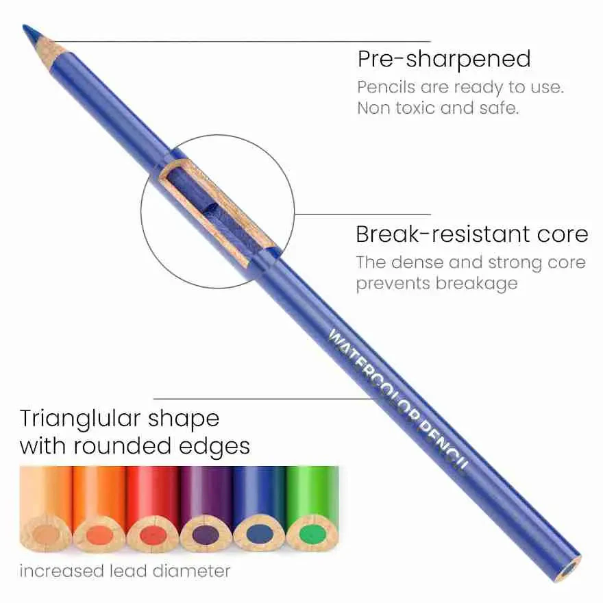 ARTEZA Classic Watercolour Coloured Pencils Set of 48 - Image 2