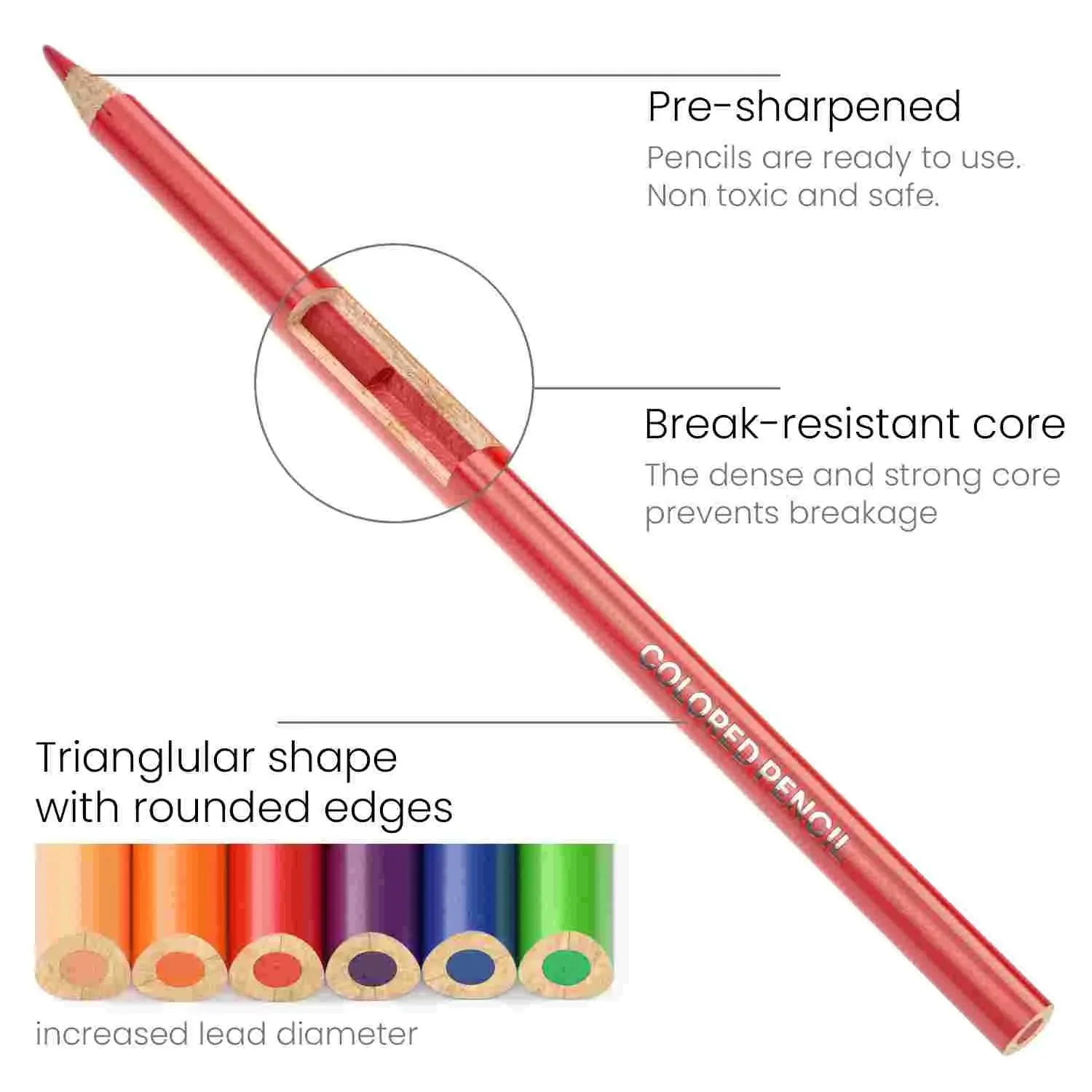 ARTEZA Colored Pencils Classic Assorted Colors Set of 48 - Image 3
