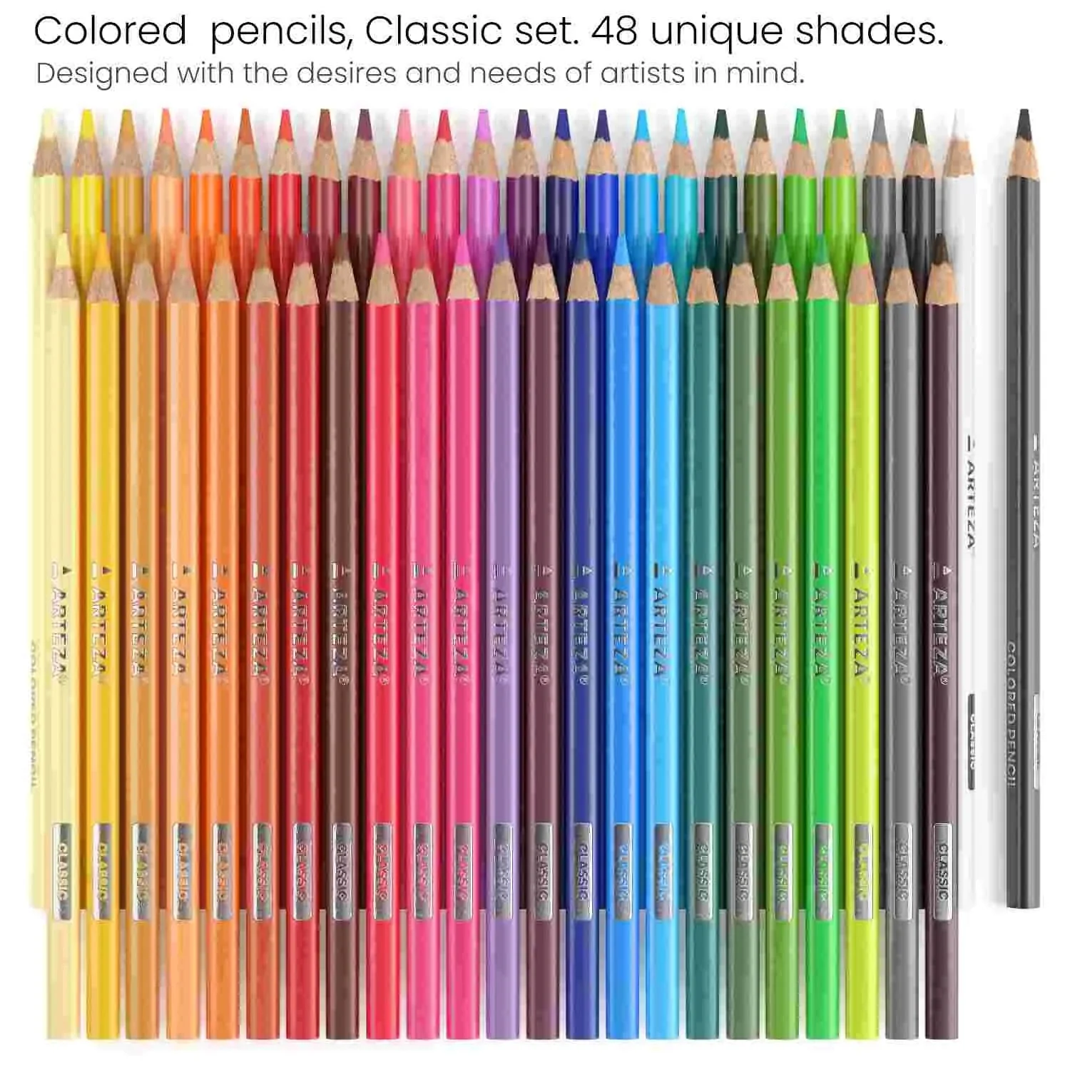 ARTEZA Colored Pencils Classic Assorted Colors Set of 48 - Image 4