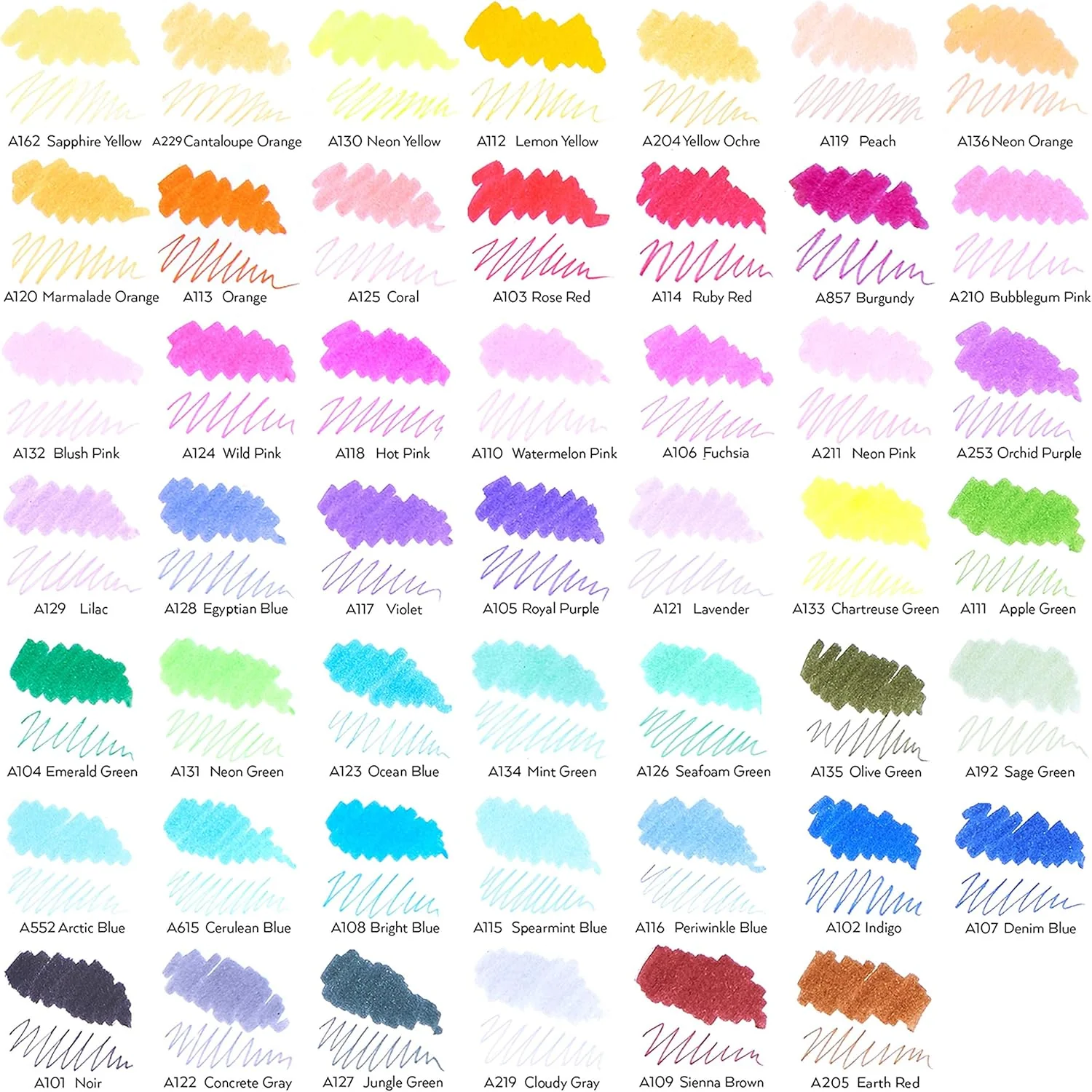 Arteza Dual Tip Brush Markers Set o 48 , Art Markers with Fine and Brush Tips, Dual Tip Pens - Image 3