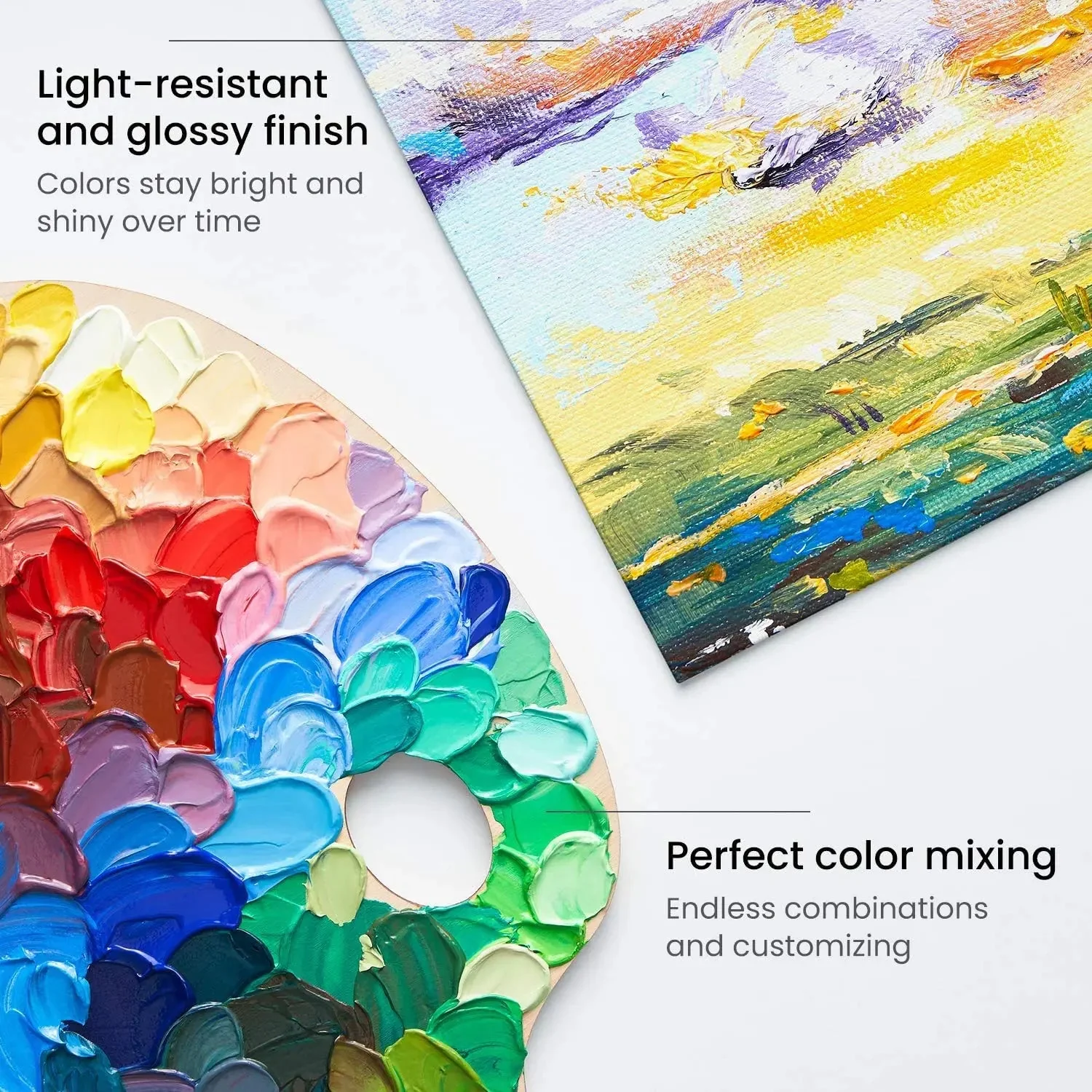 Arteza Premium Acrylic Paint Assorted Colours Set with Storage Box - Image 15