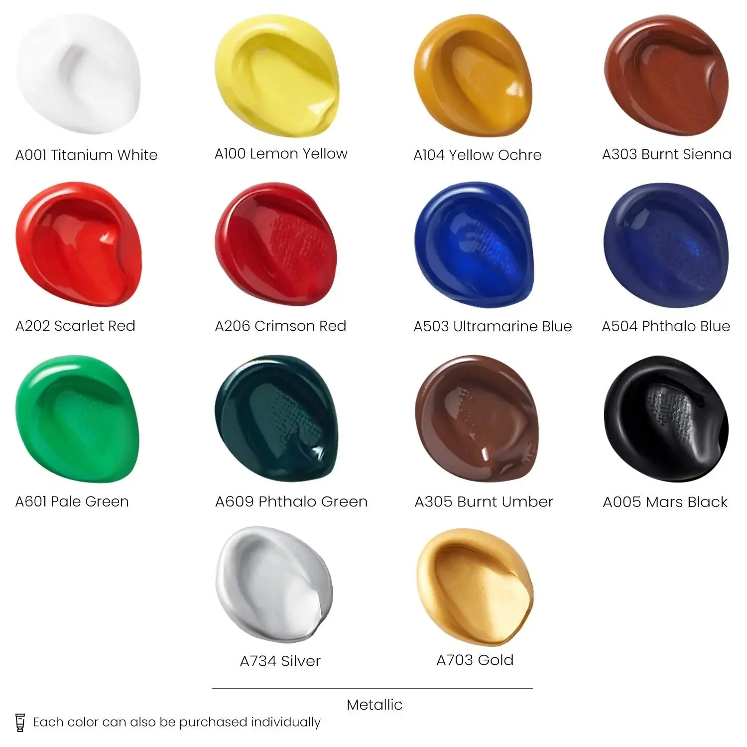 Arteza Premium Acrylic Paint Assorted Colours Set with Storage Box - Image 5