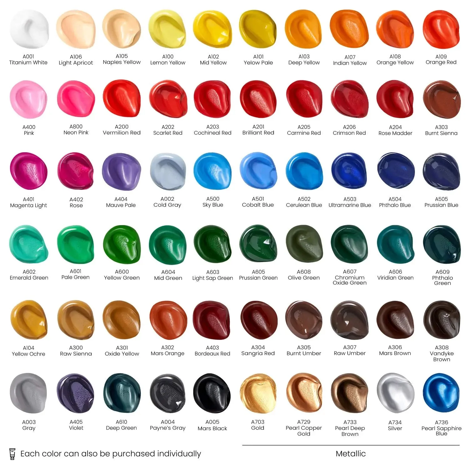 Arteza Premium Acrylic Paint Assorted Colours Set with Storage Box - Image 7