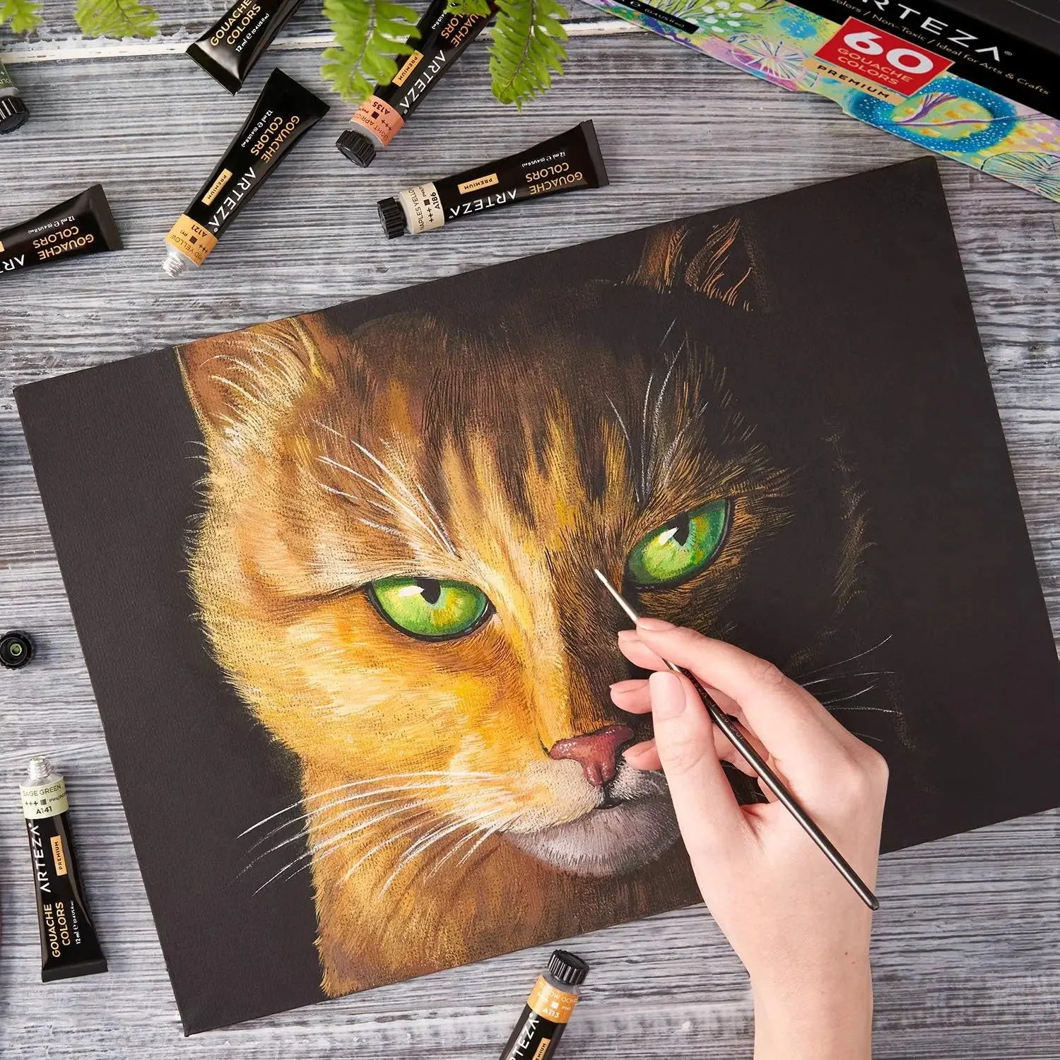 ARTEZA Premium Gouache Colour Paint Set -12ml Tubes - Image 9