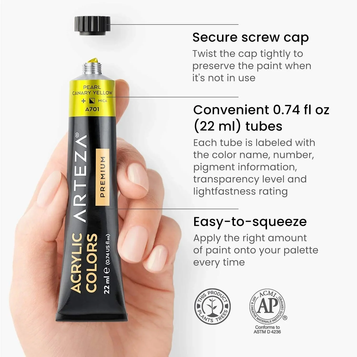 ARTEZA  Premium Metallic Acrylic Colours Set - 22ml - Image 4