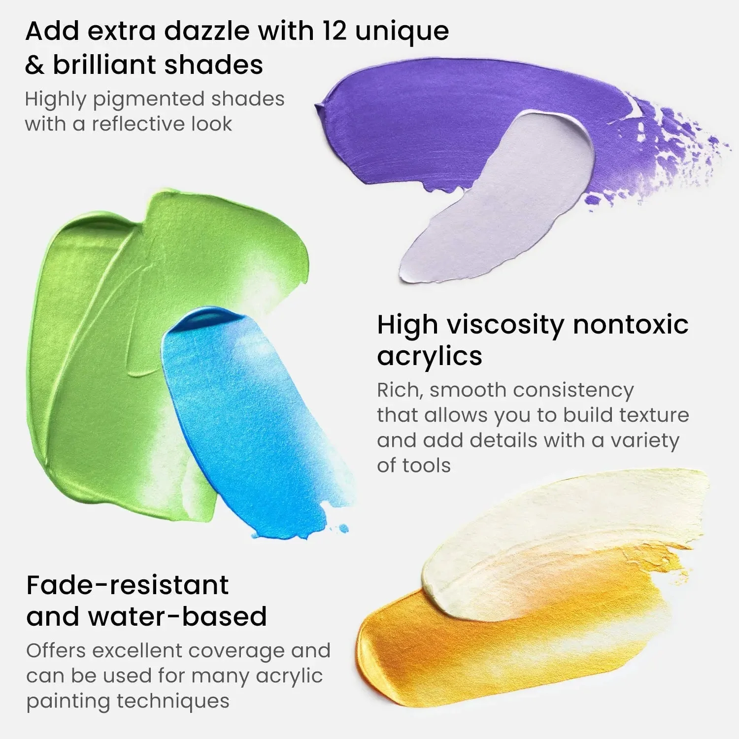 ARTEZA  Premium Metallic Acrylic Colours Set - 22ml - Image 8