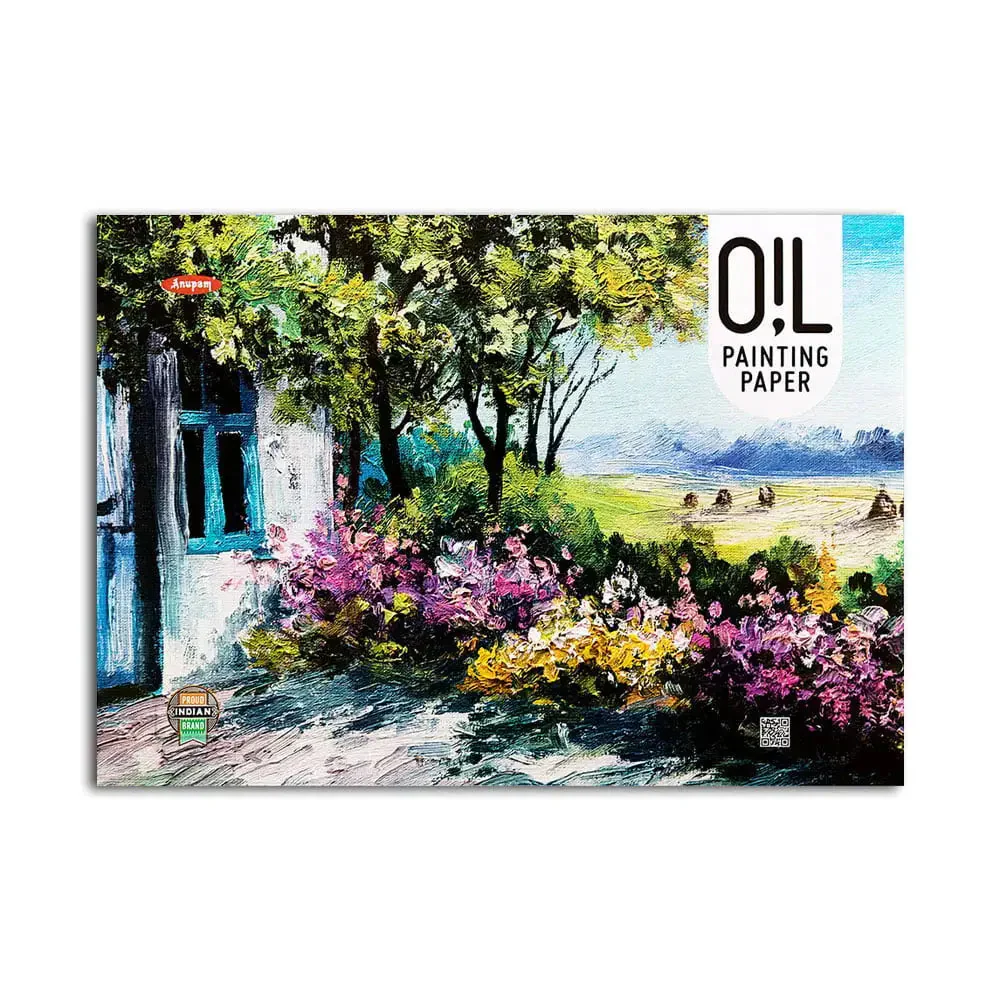 Anupam Oil Painting Pad-Acid-Free-Elemental Linen emboss paper-One Side Glued Pad-250 GSM-(12 sheets) - Image 3
