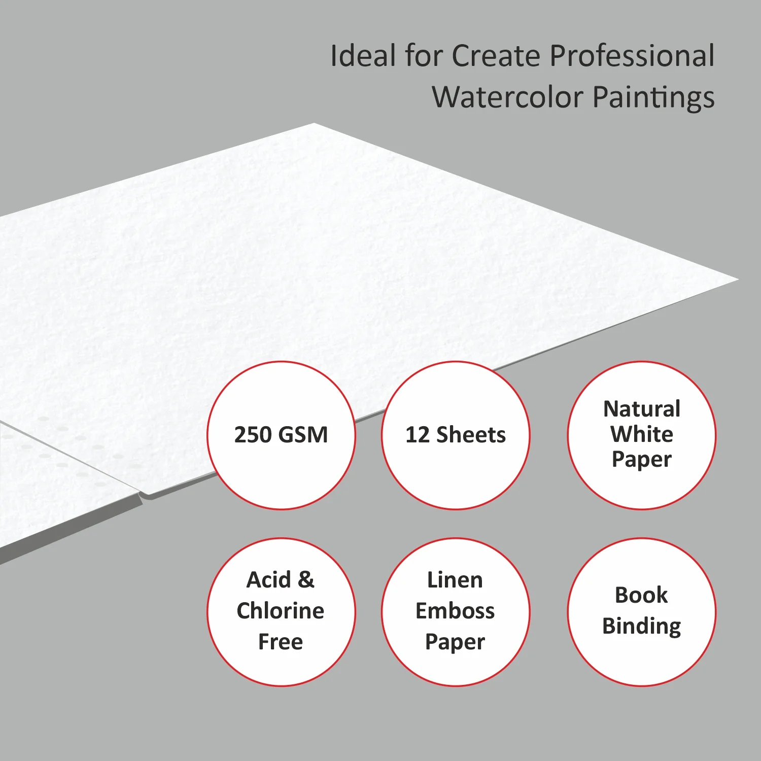 Anupam Oil Painting Pad-Acid-Free-Elemental Linen emboss paper-One Side Glued Pad-250 GSM-(12 sheets) - Image 6