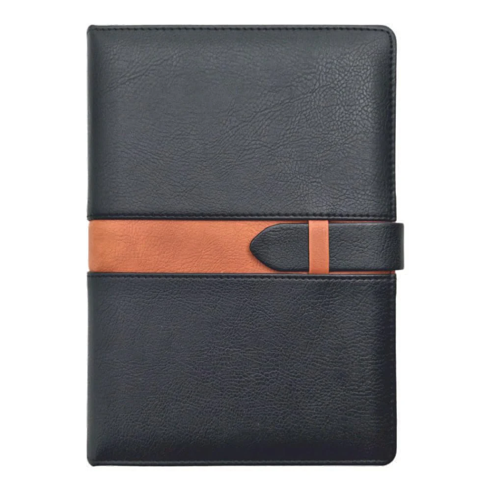 Anupam Posh Ruled Journal Notebook 192 Pages 80Gsm - Raw Leather Textured Dual PU Cover Sliding Loop Closure