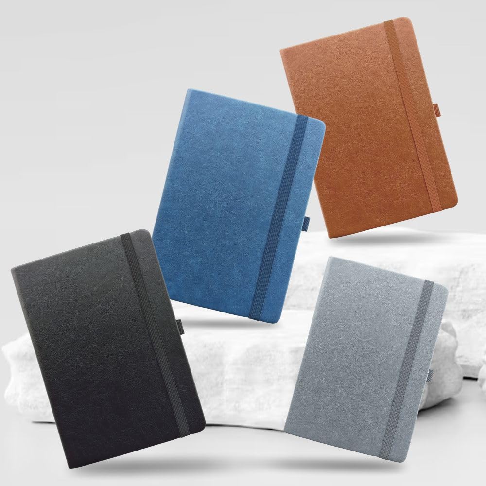 Anupam Primo A5 Ruled Journal Notebook 192 Pages 80Gsm Lined Notebook Raw Leather PU Cover - Image 7