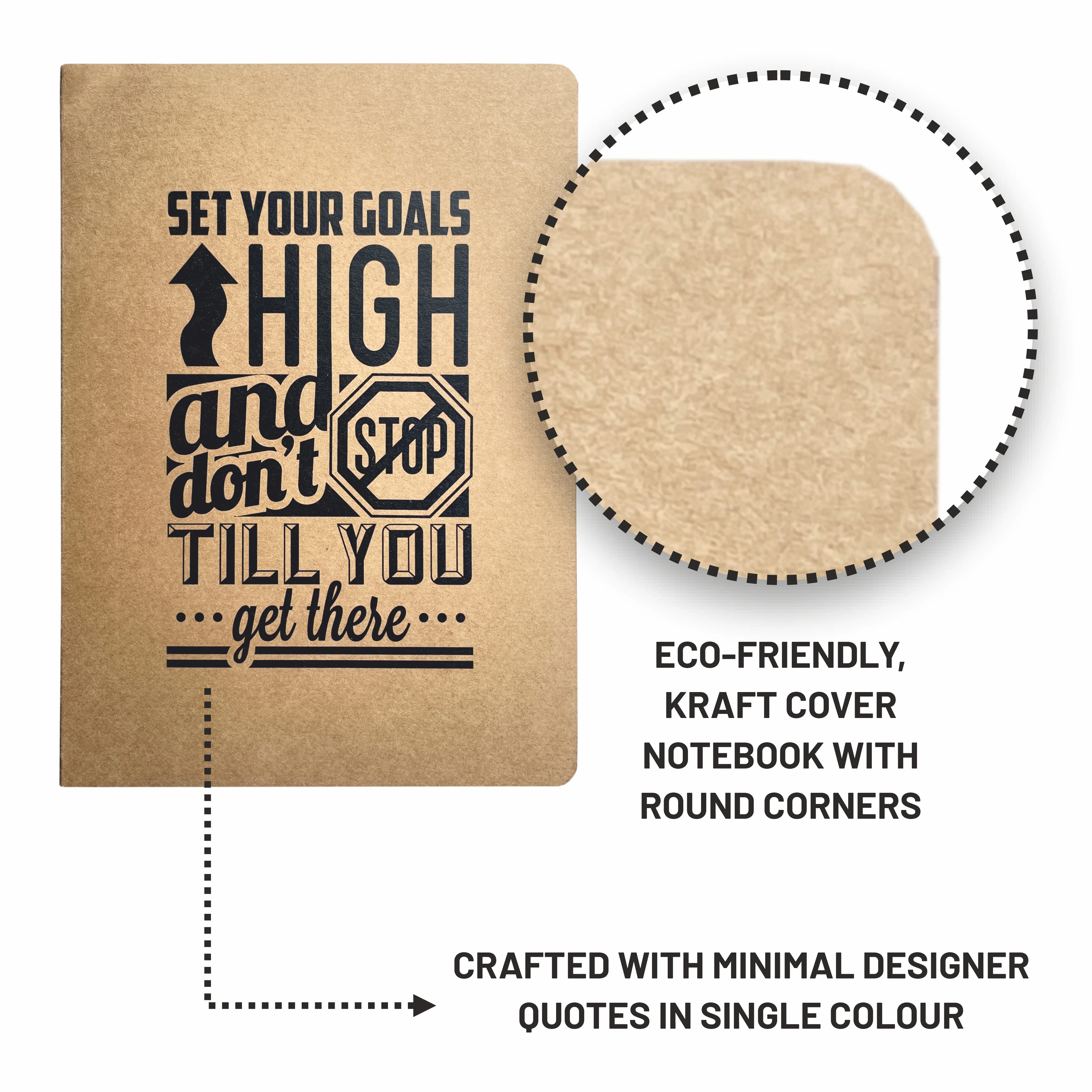 REK Journal Recycled and Eco-friendly Kraft Cover College Ruled Notebook - 80 Gsm - 160 Pages (Pack) - Image 11